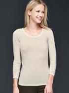 Gap Maximum Heat U Neck Top - Ivory Frost