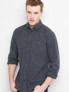 Gap Men Texture Button Down Standard Fit Shirt - Soft Black
