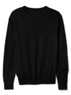 Gap Men Cotton Crewneck Sweater - Black