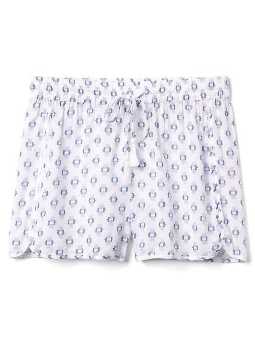 Gap Women Dream Well Dolphin Sleep Shorts - Ikat Windowpane Blue