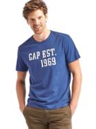 Gap Men Vintage Logo Crew Tee - Blue Willow