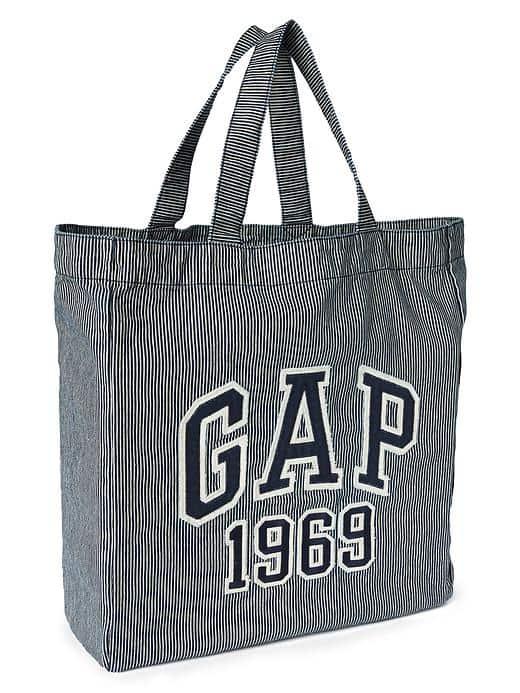 Gap Men Logo Tote - Railroad Stripe Blue