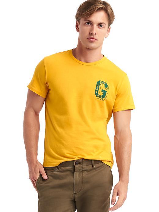 Gap Men Chest G Logo Tee - Rugby Gold