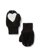 Gap Pro Fleece Heart Mittens - True Black