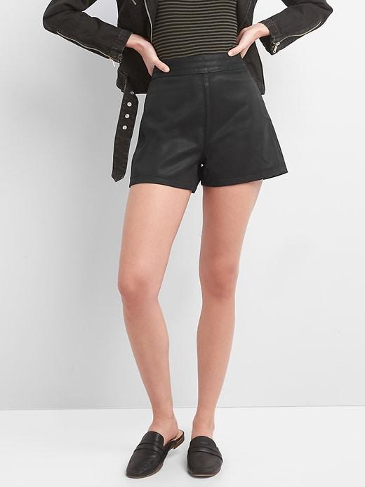 Gap Women Mid Rise Side Zip Denim Shorts - Black