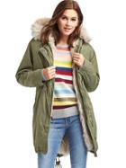 Gap Women Utility Faux Fur Hooded Parka - Gartland Green