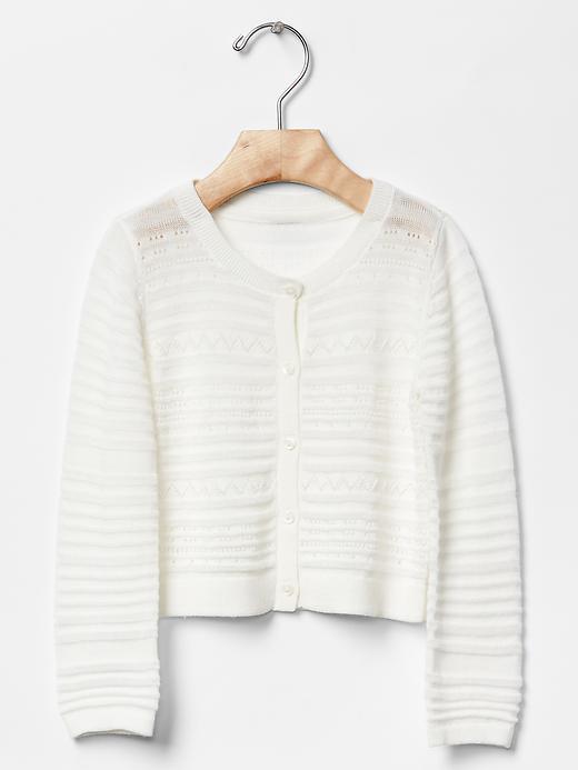 Gap Pointelle Zig Zag Cardigan - New Off White