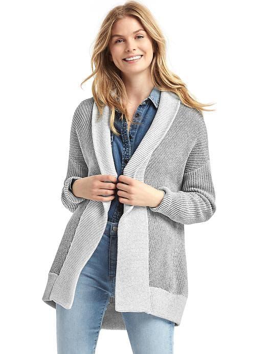 Gap Women Cocoon Open Front Cardigan - Heather Grey