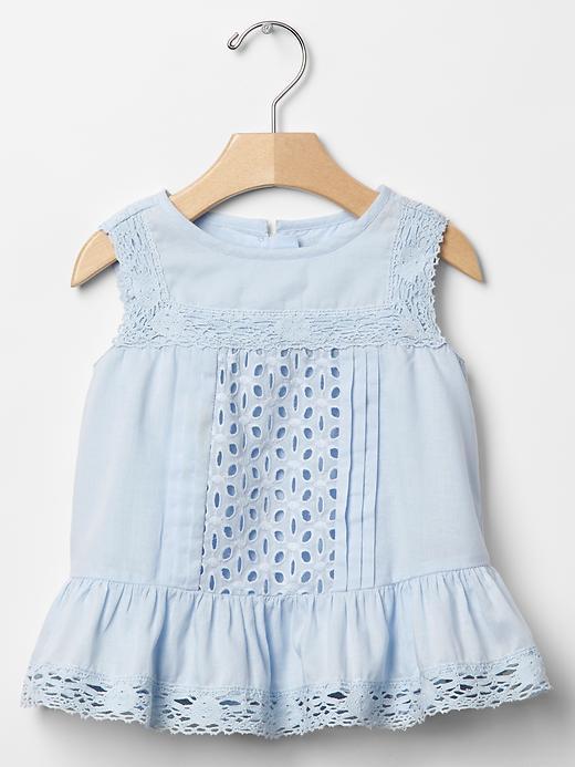 Gap Eyelet Peplum Tank Top - Bicoastal Blue