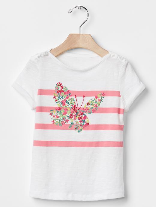 Gap Stripe Graphic Short Sleeve Tee - Pink Stripe