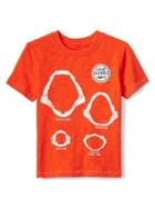 Gap Glow In The Dark Graphic Slub Tee - Orange Pop