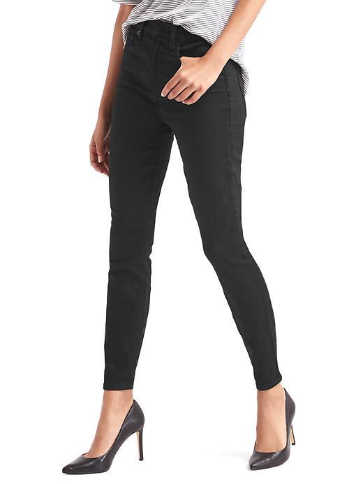 Gap Women Stretch 1969 True Skinny High Rise Jeans - Black Rinse