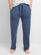 Gap Women Brushed Jersey Pants - Blue Stripe