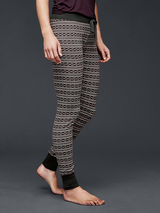Gap Women Printed Cotton Leggings - Neutral Fairisle Print