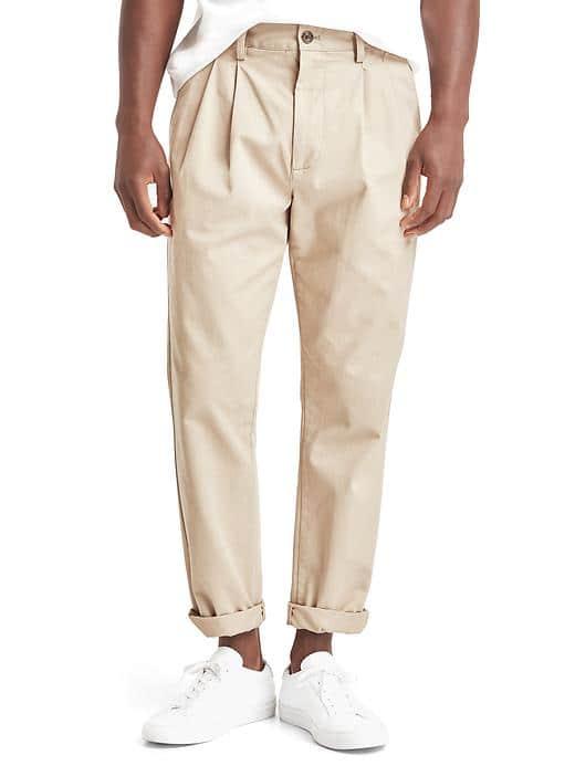 Gap Men The Archive Re Issue Pleated Fit Khakis - Khaki