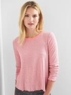 Gap Women Stripe Ribbed Sleep Tee - Preppy Stripe Pink