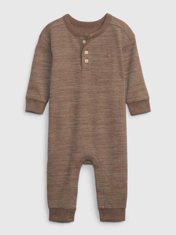 Baby Waffle-knit Footless One-piece