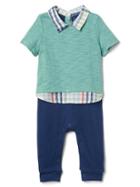 Gap Gingham Triple Layer One Piece - Teal