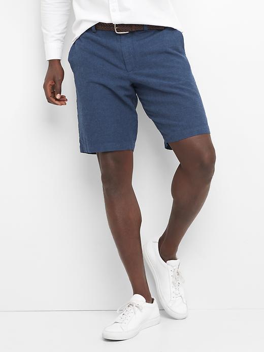 Gap Men Linen Cotton Shorts 10 - Tapestry Navy