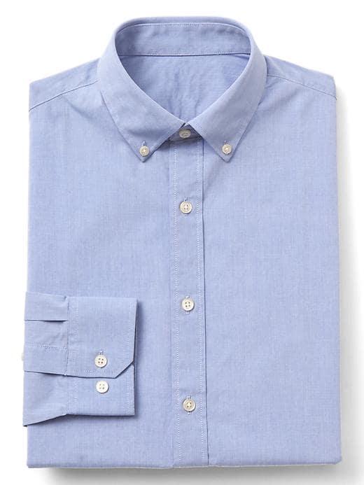 Gap Stretch Poplin Slim Fit Shirt - Blue