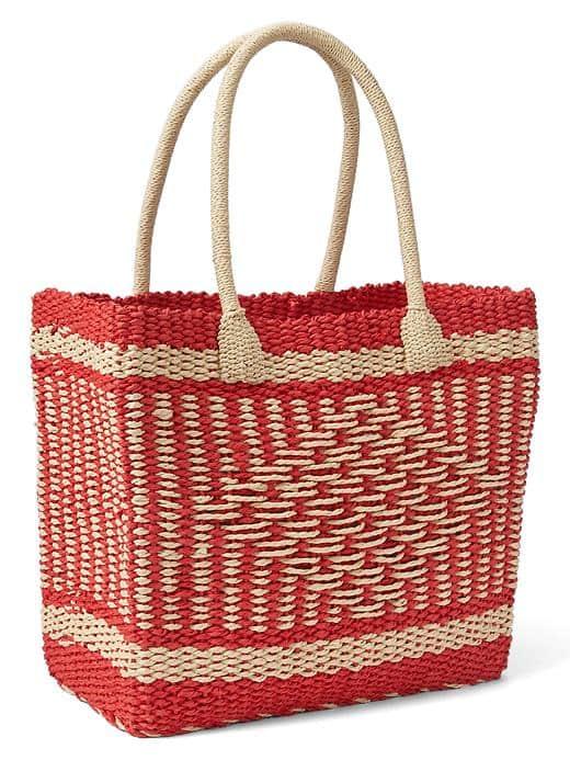 Gap Women Diamond Weave Tote - Red