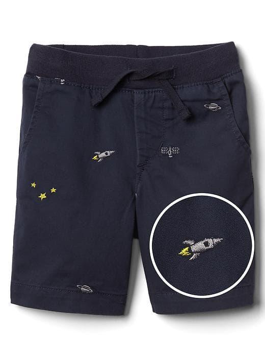 Gap Women Space Embroidery Pull On Short - Navy