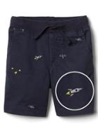Gap Women Space Embroidery Pull On Short - Navy