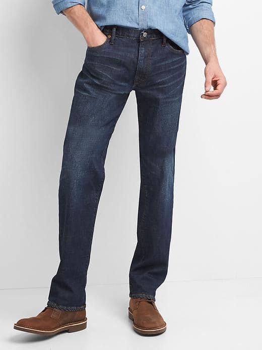 Gap Men Washwell Straight Fit Jeans Stretch - Deep Indigo