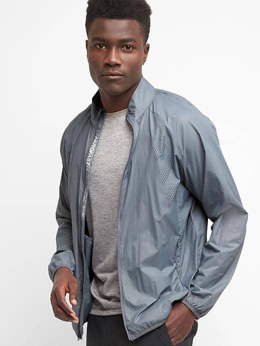 Gap Men Gapfit Aerofast Zip Jacket - Mercury Grey