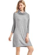 Gap Women Cowl Neck Sweater Dress - Light Grey Marle