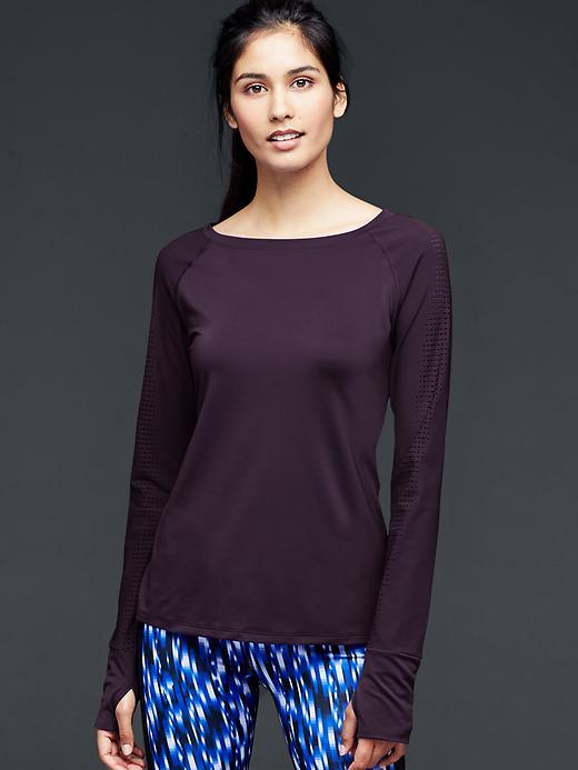 Gap Women Gapfit Mesh Back Shirt - New Vineyard