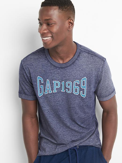 Gap Men Logo Burnout Tee - Tapestry Navy