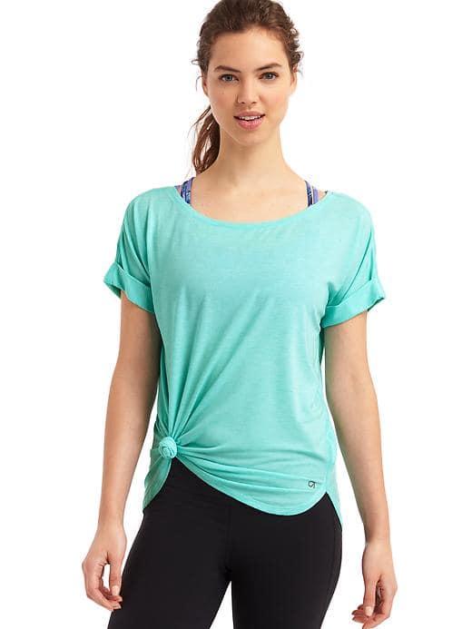 Gap Gapfit Breathe Roll Sleeve Tee - Aqua Tide