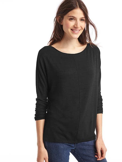 Gap Women Dolman Sleeve Hi Lo Tee - True Black