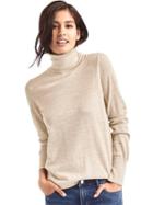 Gap Women Merino Wool Turtleneck Sweater - Oatmeal Heather