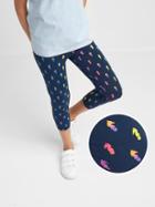 Gap Print Stretch Jersey Capris - Elysian Blue