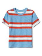 Gap Triple Stripe Pocket Slub Tee - Oasis Blue