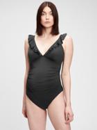 Maternity Recycled Ruffled V-neck One-piece Suit