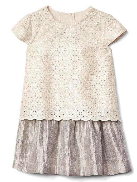 Gap Eyelet Double Layer Dress - Ivory