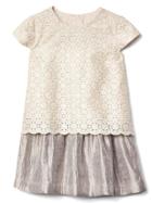 Gap Eyelet Double Layer Dress - Ivory