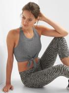 Gap Women Breathe Knot Tie Crop Top - New Heather Grey