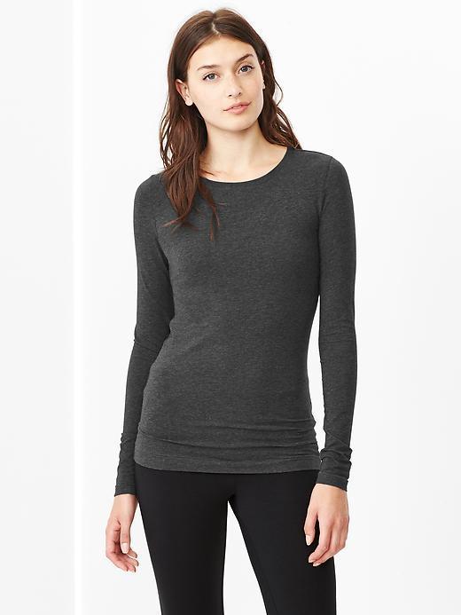 Gap Pure Body Long Sleeve Tee - Dark Charcoal Heather