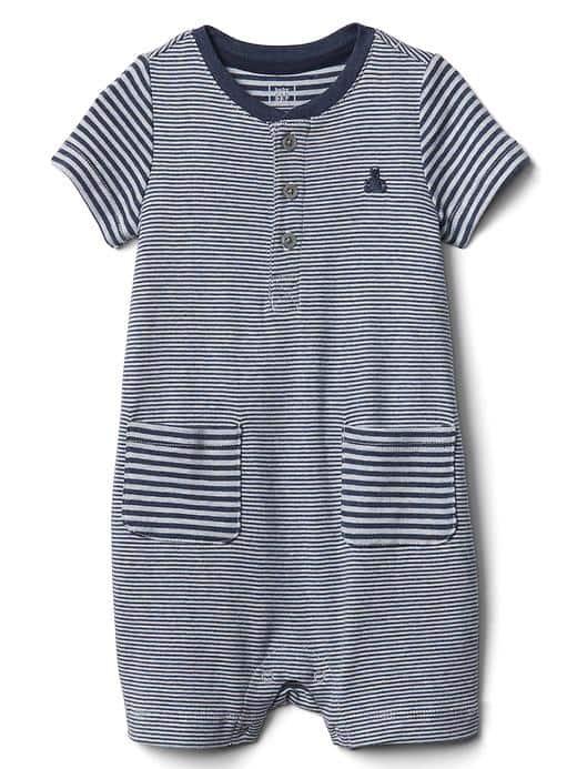 Gap Favorite Stripe Pocket Shorty One Piece - Navy Heather