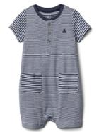 Gap Favorite Stripe Pocket Shorty One Piece - Navy Heather