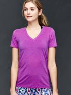 Gap Women Gapfit Breathe V Neck Tee - Fuchsia Shock