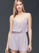 Gap Women Woven Romper - Pink Geo