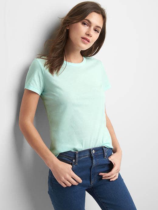 Gap Women Vintage Wash Crewneck Tee - Blue Tint