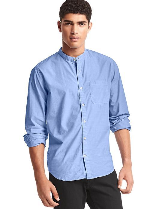 Gap Men True Wash Banded Standard Fit Shirt - Constellation Blue