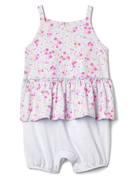 Gap Mix Print Double Layer Shorty One Piece - Sunrise Blue