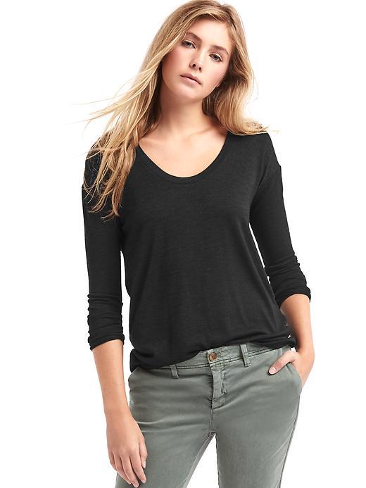 Gap Women Softspun Knit Tunic Top - True Black